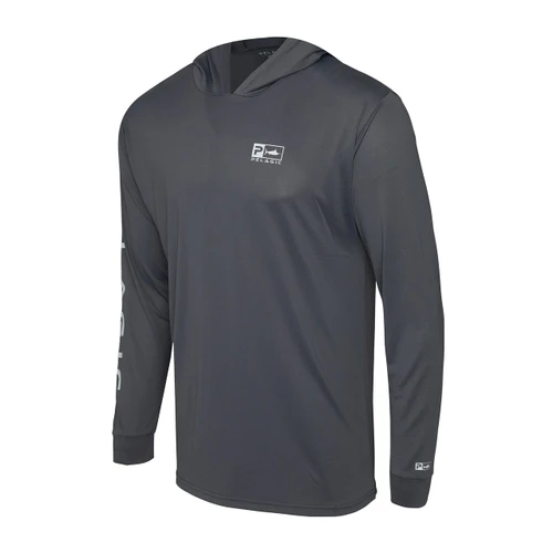 1015251006 Pelagic Aquatek Hooded Fishing Shirt Rusted Icon - Graphite