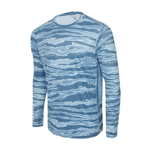 1015262002 Pelagic Vaportek Wahoo Camo Fishing Shirt - Petrol