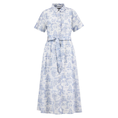 LDR0979BL28 Barbour Wisteria Midi Dress - Ink Blue Print