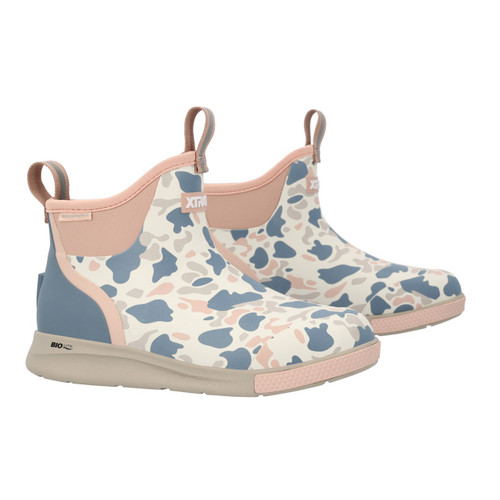 XTRATUF Women's 6 Inch Ankle Deck Boots Sport - Ivory Duck Camo