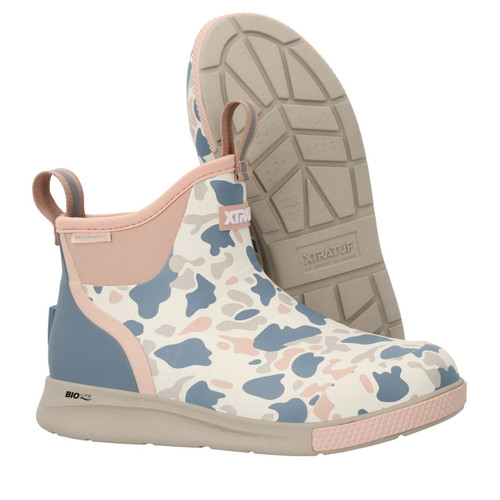 XTRATUF Women's 6 Inch Ankle Deck Boots Sport - Ivory Duck Camo