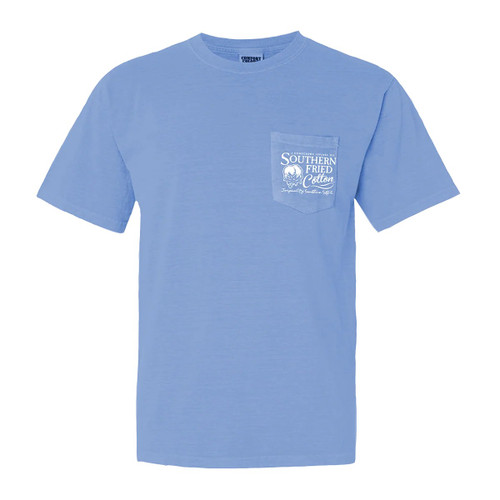 SFM12383 Southern Fried Cotton Trio of Dogs Short Sleeve Tee - Washed Denim
