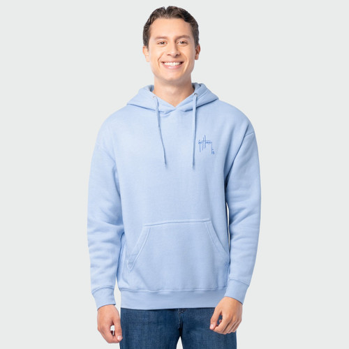 GHV55666-6FY1023 Guy Harvey Tradewinds Fleece Hoodie - Light Blue Heather