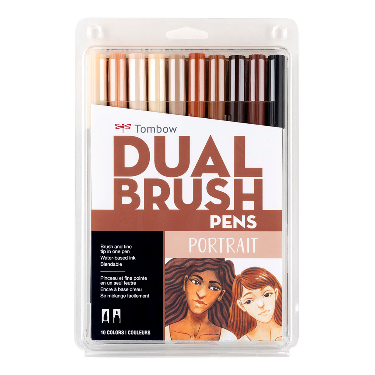 Tombow ABT Dual Brush Marker Pen Set of 10 Pastel