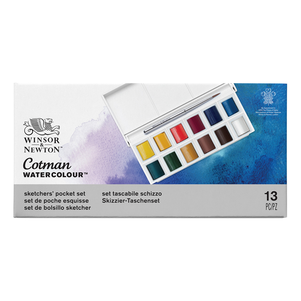 Winsor & Newton Cotman Watercolor Paint Set, Palette Pocket Set, 12 Half  Pans w/ Brush