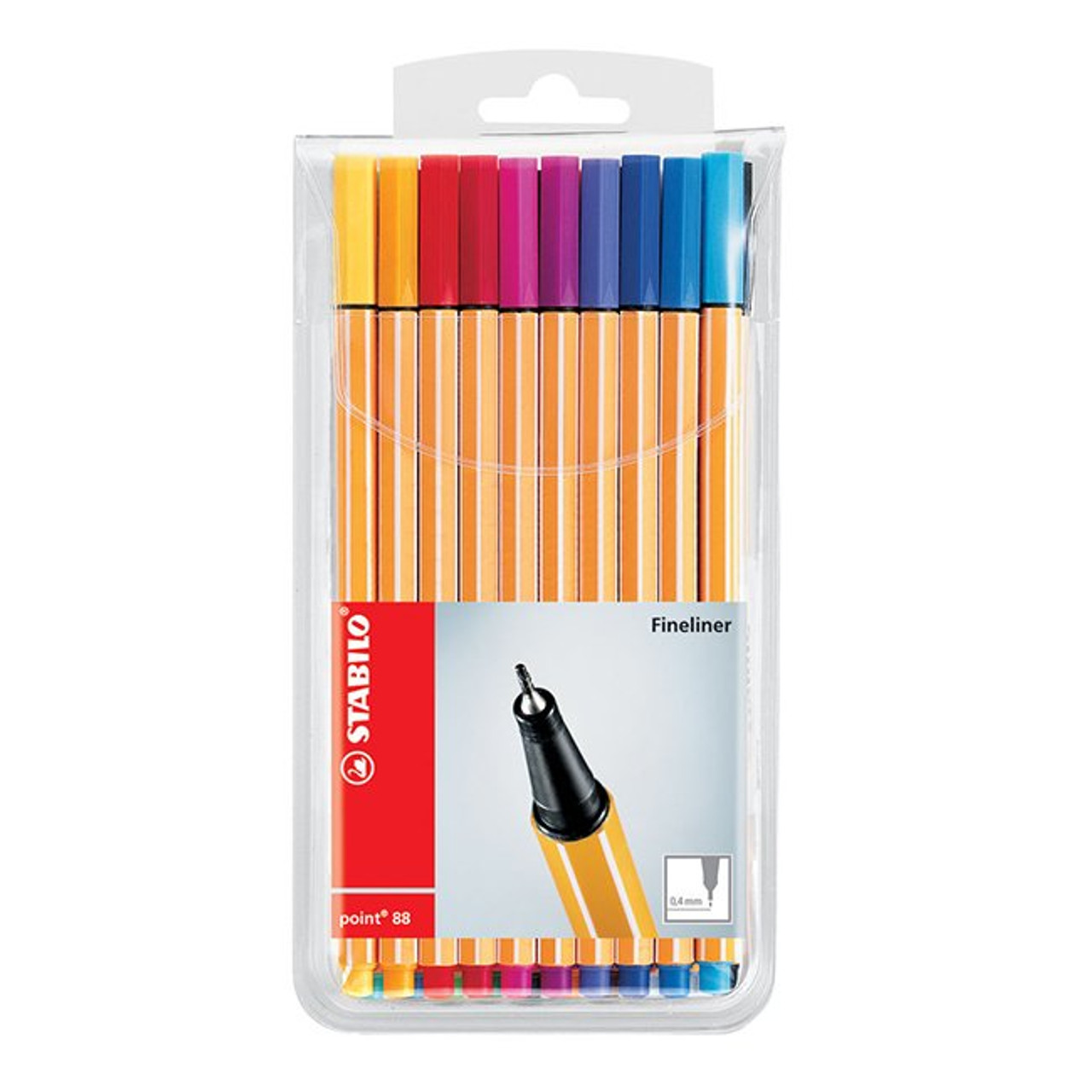 Stabilo Point 88 Fineliner Pen, 20 Colors Wallet - Artist & Craftsman Supply