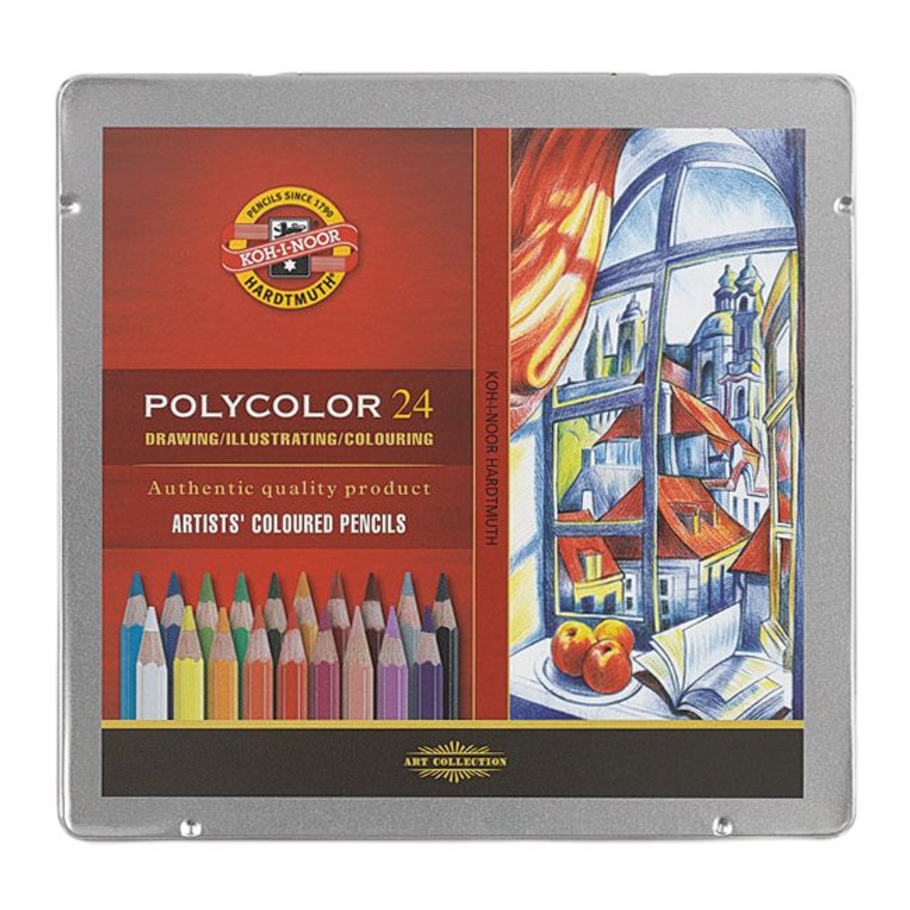 Koh-I-Noor Polycolor Colored Pencil Tin Set of 24