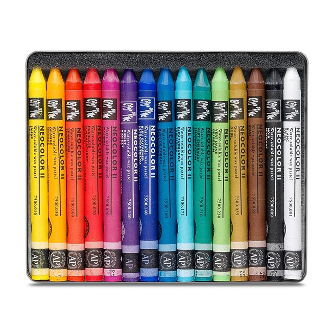 Caran D'Ache Classic Neocolor II Water-Soluble Crayons, 15