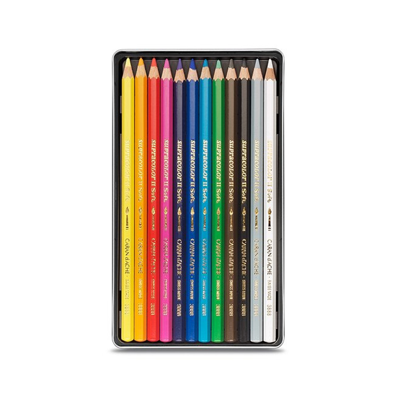 Caran D'Ache Supracolor Watercolor Pencils, 12 Assorted Colors