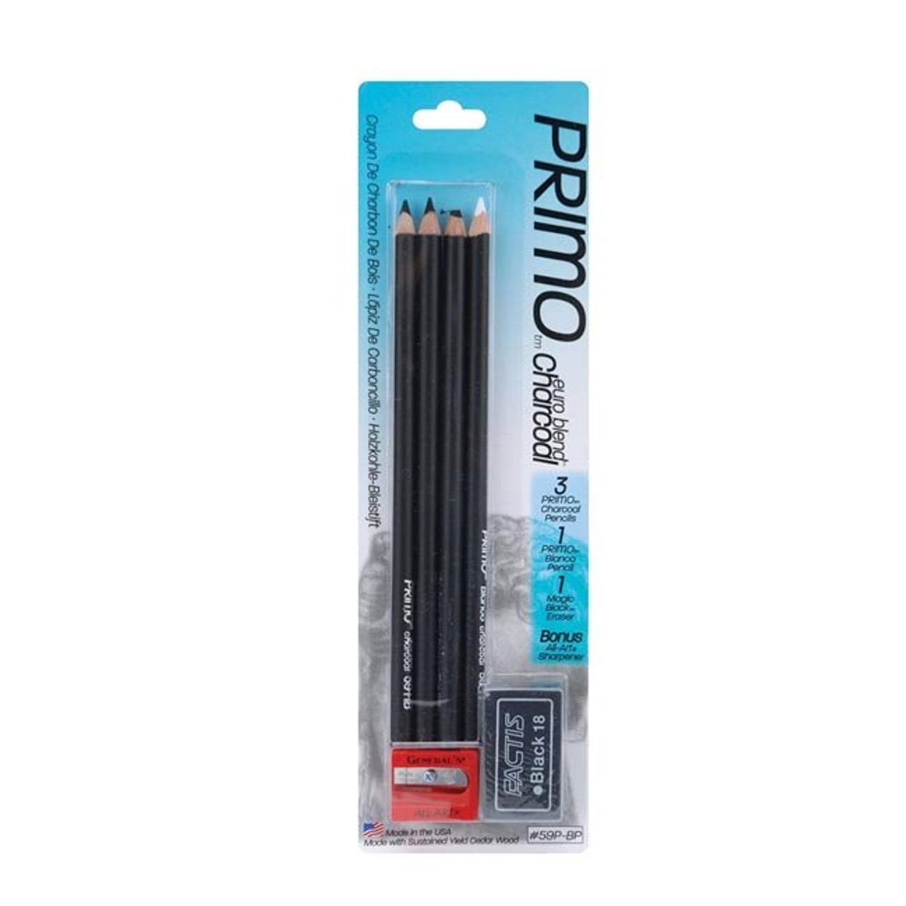 General's Charcoal Pencils, White - 2 count