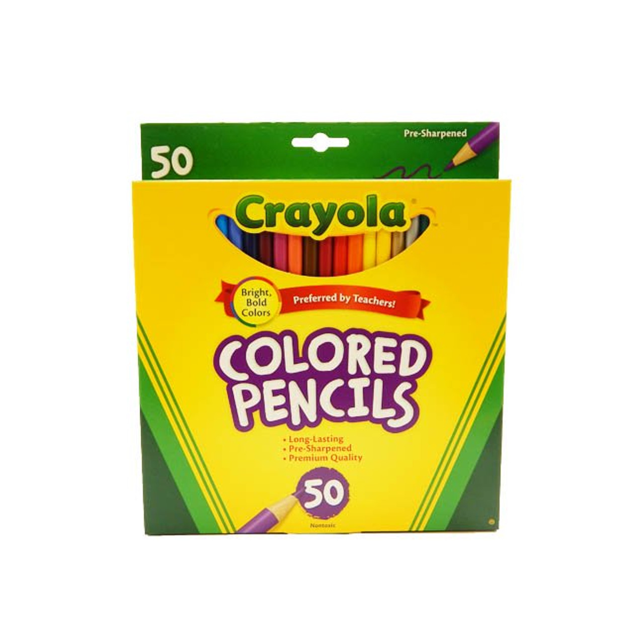 Crayola Colored Pencils, 50 Count, Vibrant Colors, Pre-sharpened