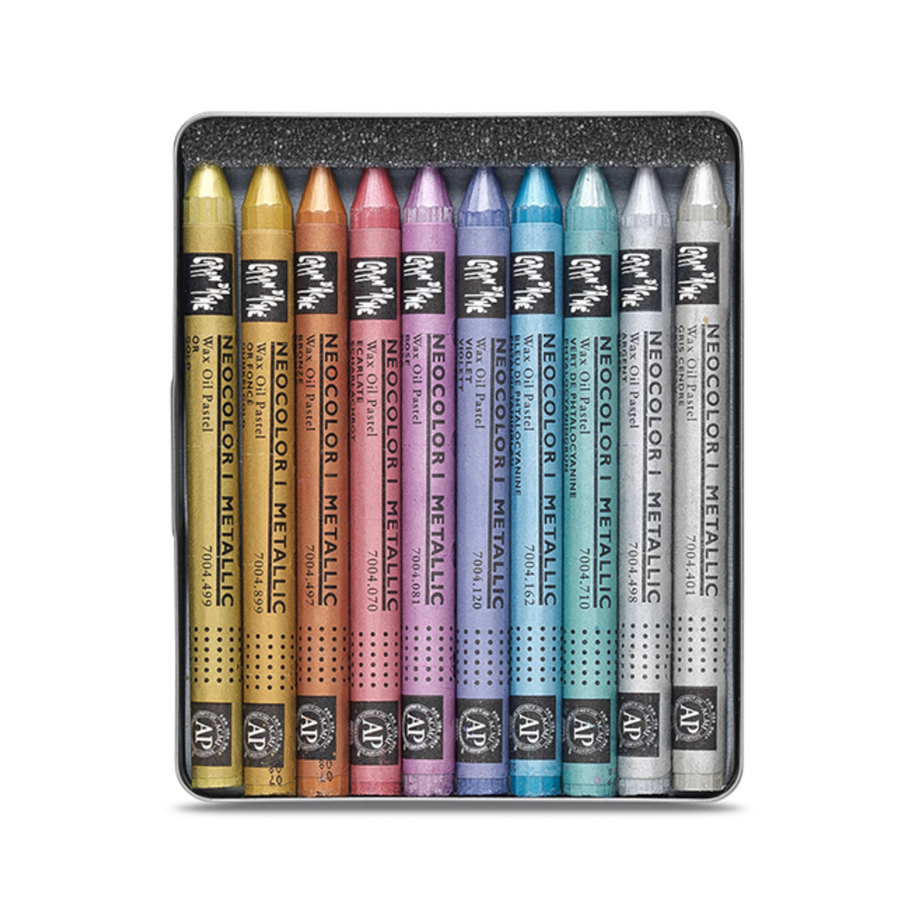 Caran D'Ache Neocolor I Set, 10 Assorted Metallic Colors