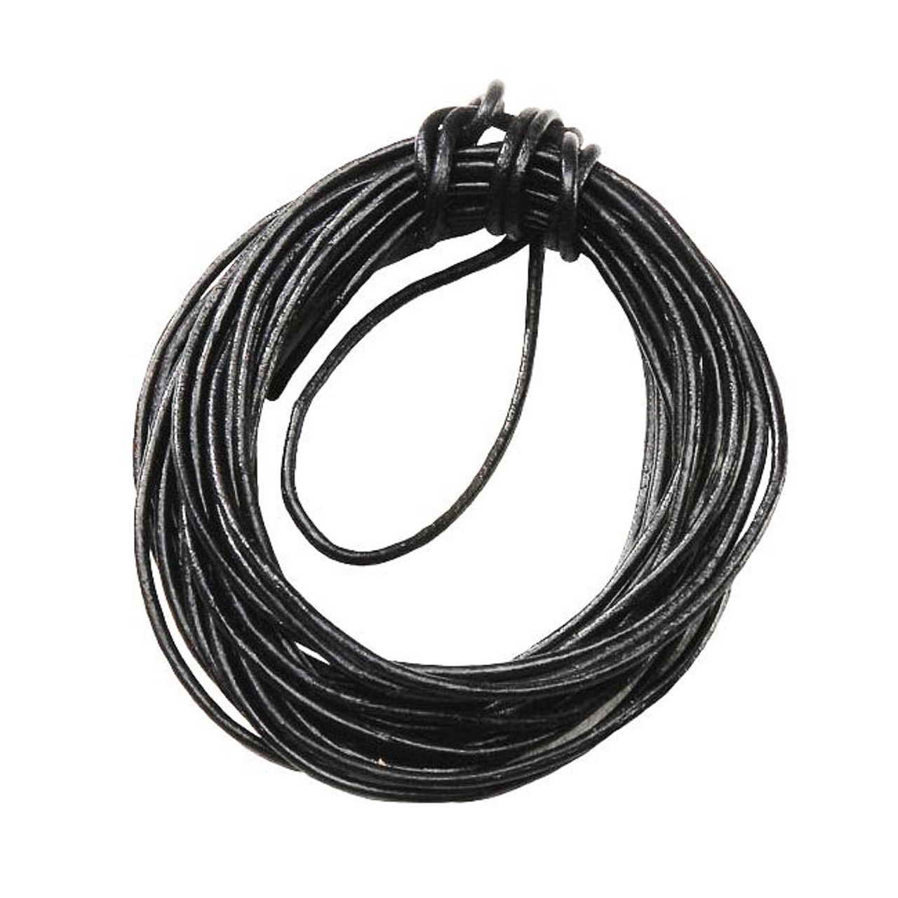 1mm Black Leather Cord - 3 Yards