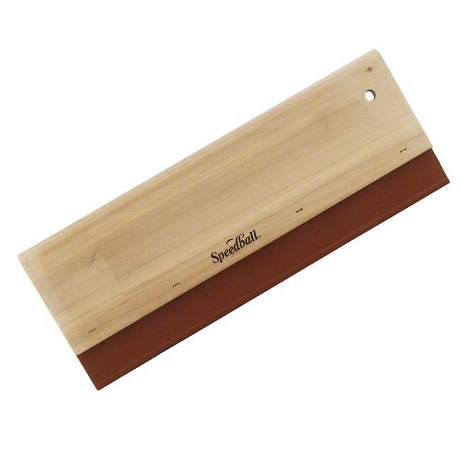 Speedball Siebdruck-Rakel 9 Zoll – Mit Rotem Kunststoffgriff, 65 Durometer Klinge Für Papier, Karton & Holz