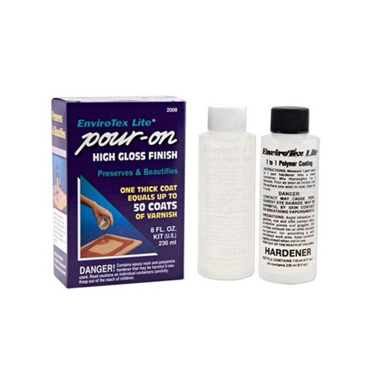 Clear epoxy Resin Coating high Gloss Finish UV Stable - 1 Gallon kit