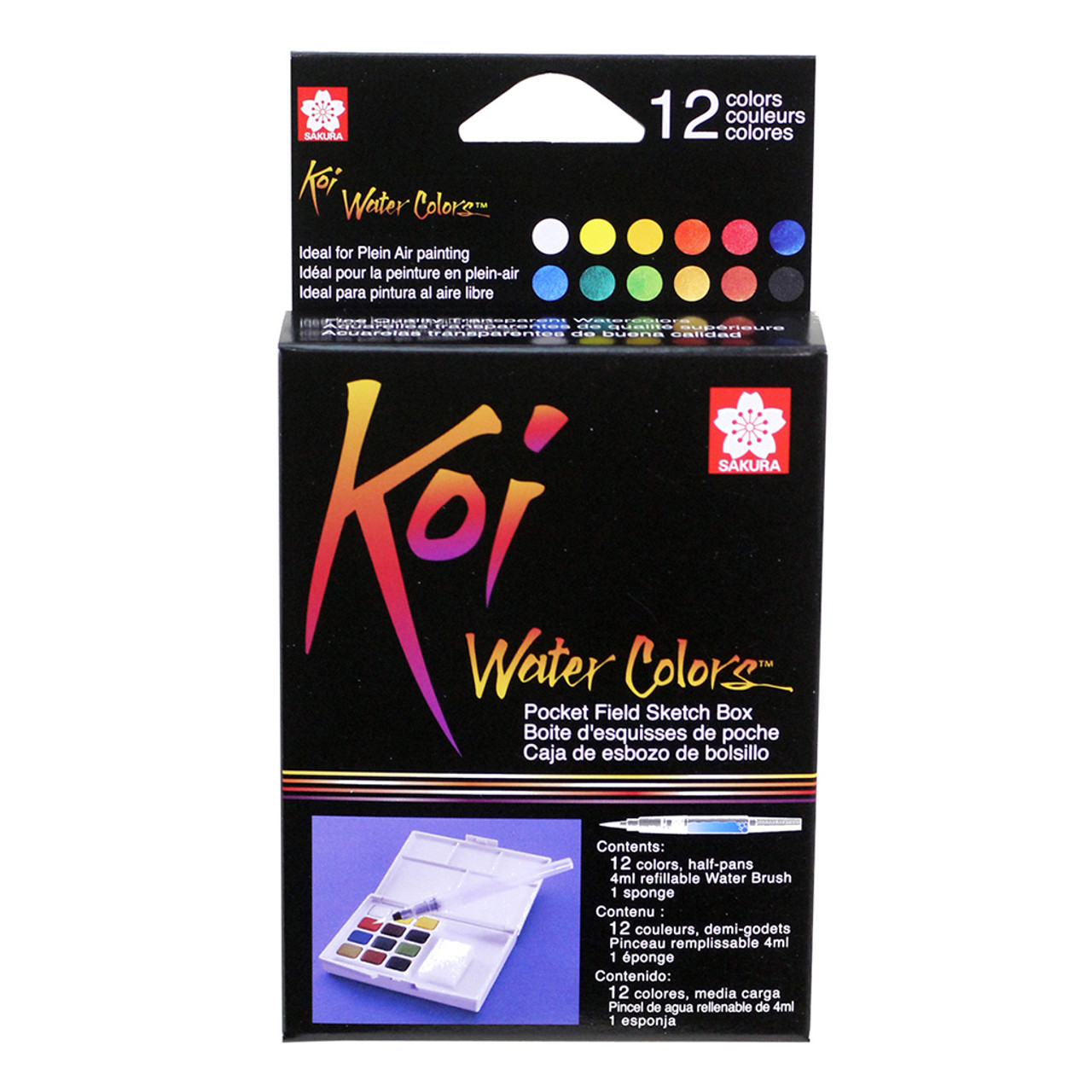 Sakura Koi Watercolor Pocket Field Sketch Box Set, 36-Colors 