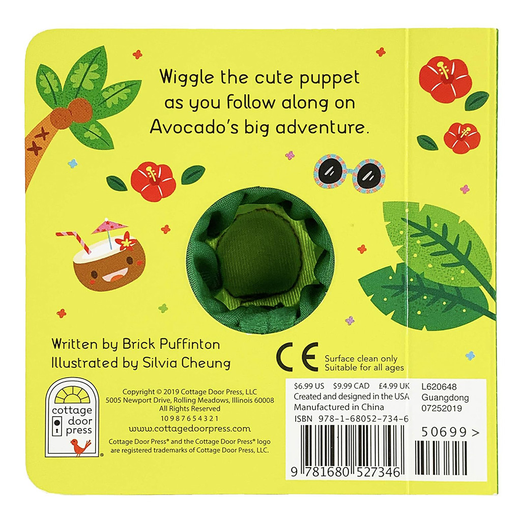 House Of Marbles Little Avocado's Big Adventure Finger Puppet Board Book