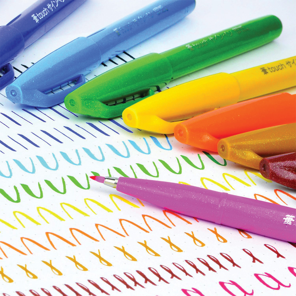 Pentel 12-Color Brush Sign Pen Set