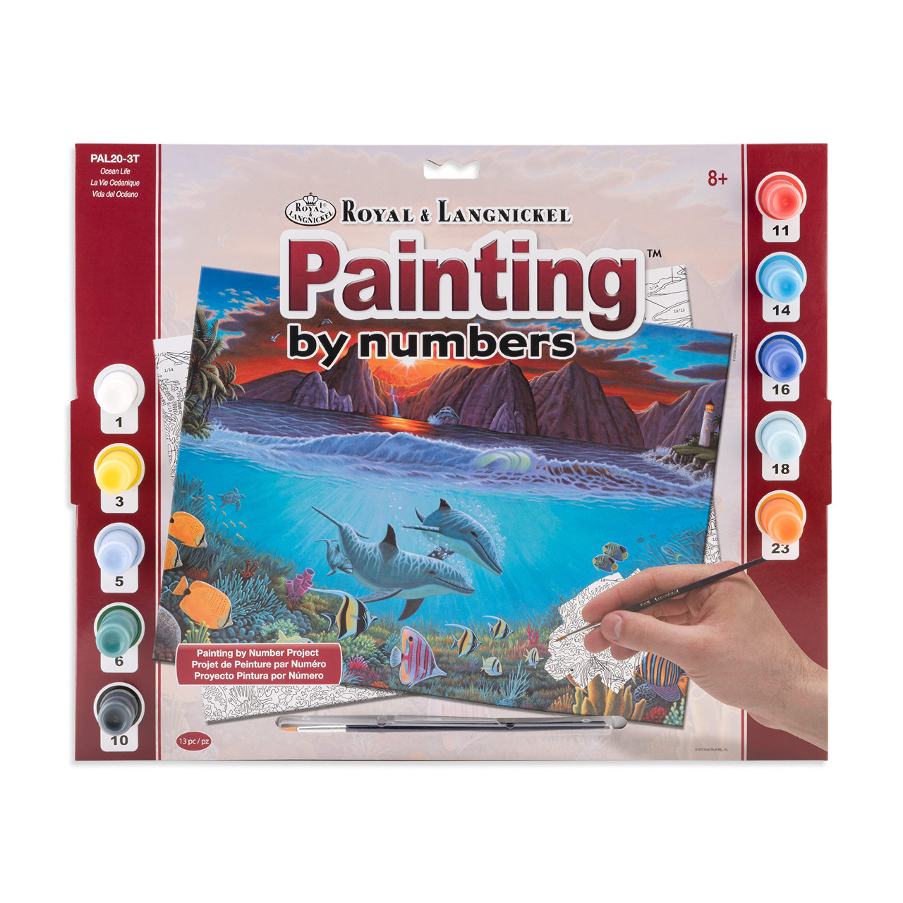 Ocean Life Paint by Numbers with Acrylics Artist & Craftsman Supply