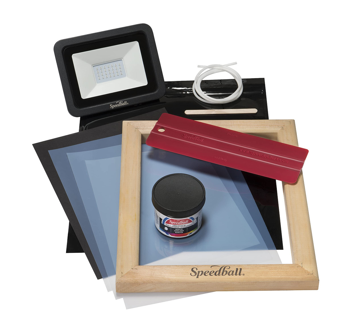 Speedball Screen Printing Kit with Ink, Squeegee, Frame, and UV