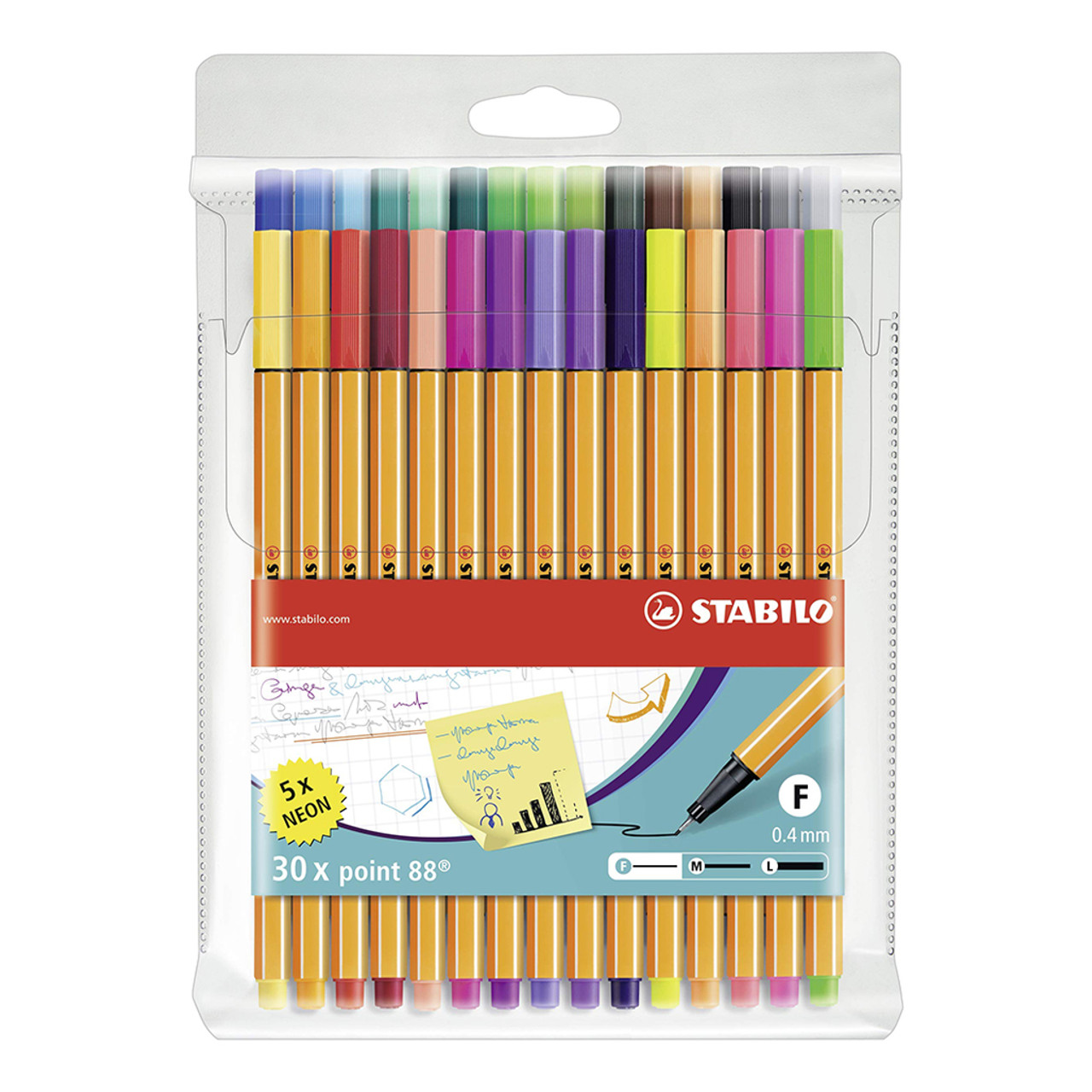 Stabilo Point 88 Fineliner Pen Wallet Set, 30 Colors - Artist & Craftsman  Supply