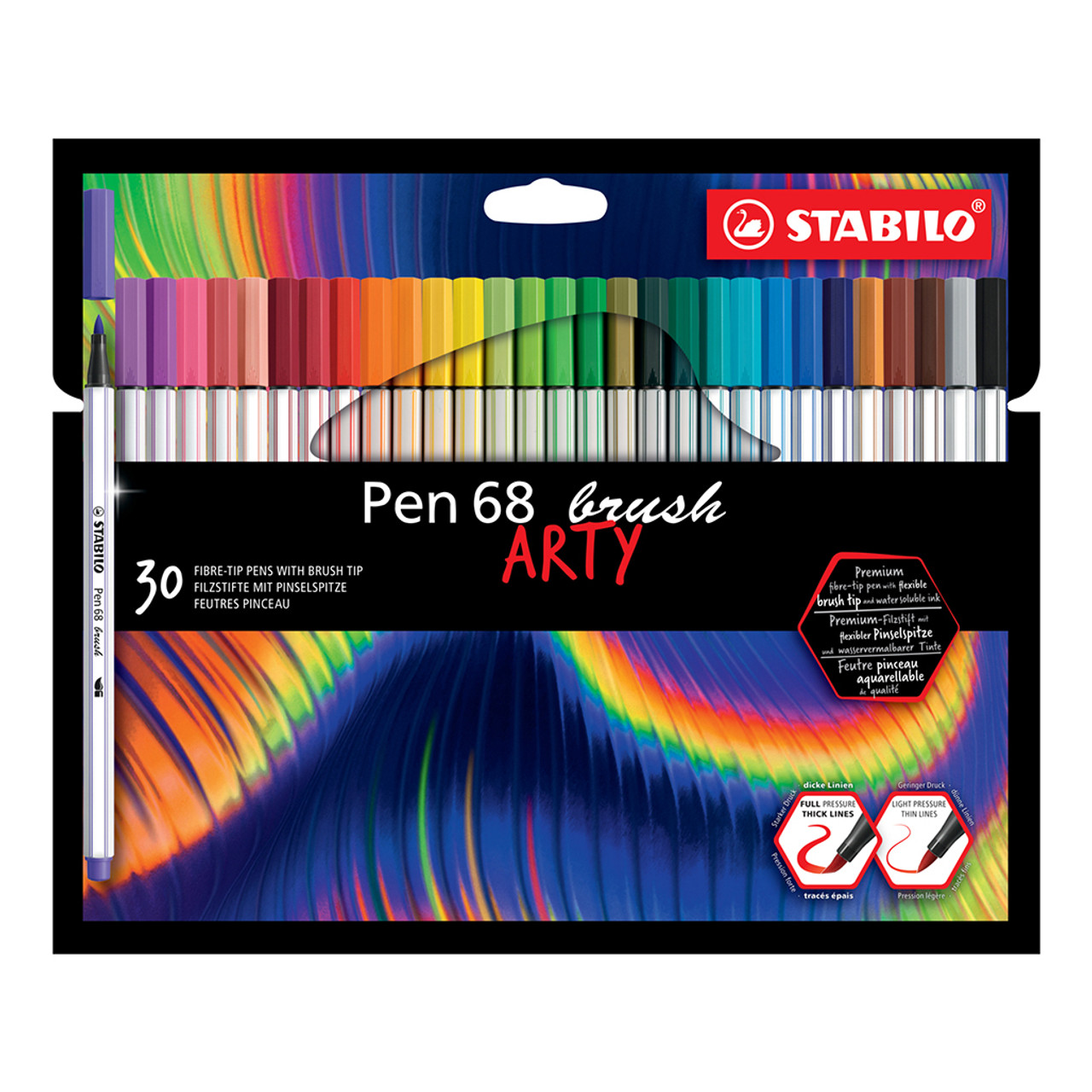 Stabilo Pen 68 Brush Pen Set, 30 Colors