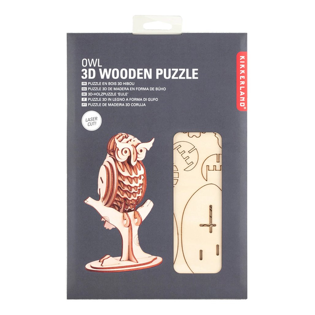 Kikkerland Owl 3D Wooden Puzzle