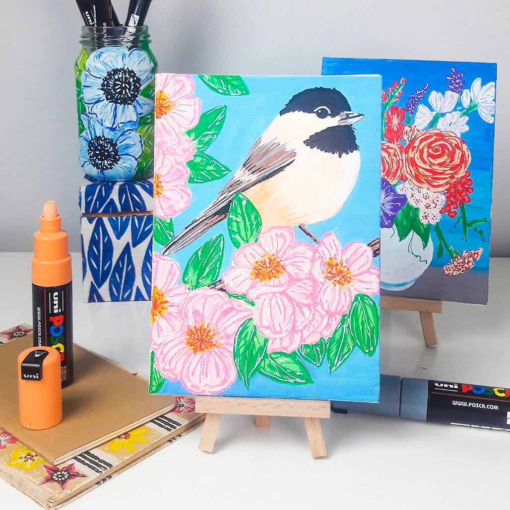 posca paint pens on canvas