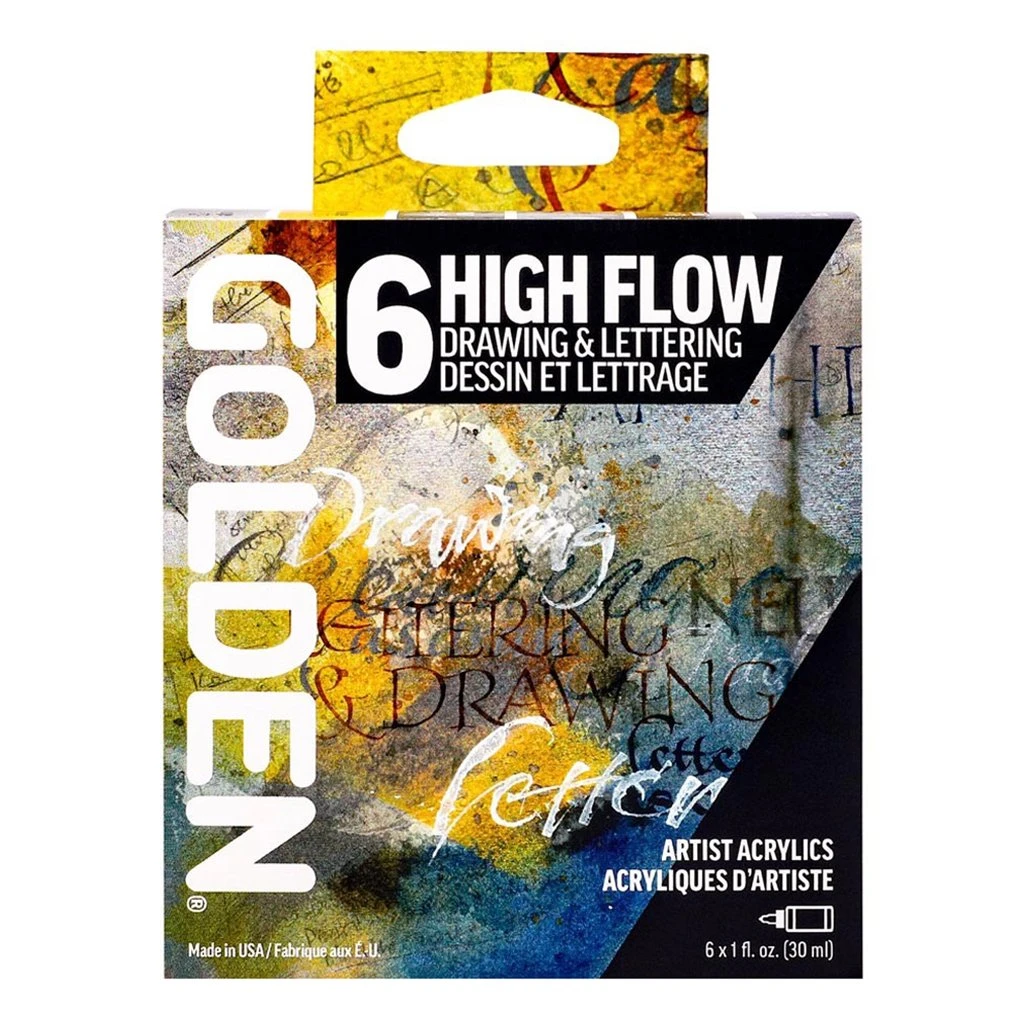 Golden High Flow 6-Color Drawing & Lettering Set