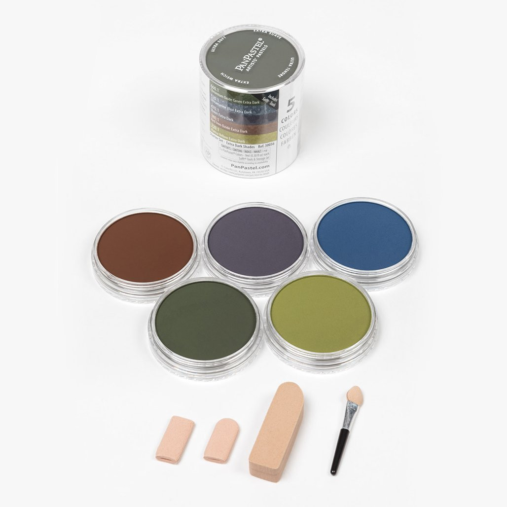 PanPastel Artists' Painting Pastels Starter Set, Extra Dark Set Of 5