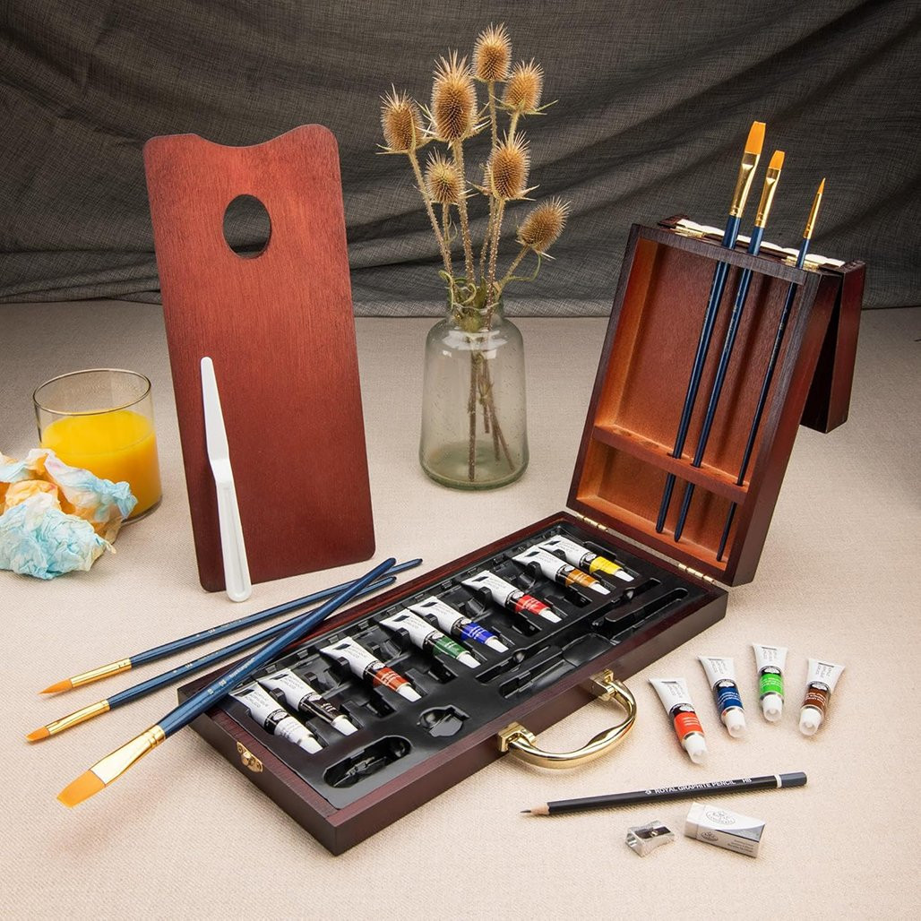 Royal & Langnickel Artist Premier Acrylic Painting Wooden Box Set
