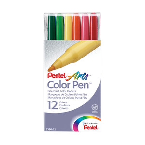 Pentel® Finito Porous Point Pens, Extra-Fine, Blue Ink, Dozen