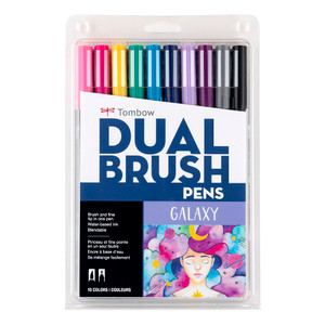 Tombow Dual Brush Pens, Bright Palette Colors - Set of 10