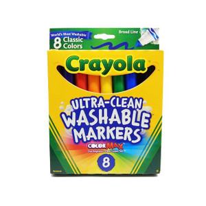 Crayola Washable Markers, Conical Tip, Assorted Classic Colors - 8 count