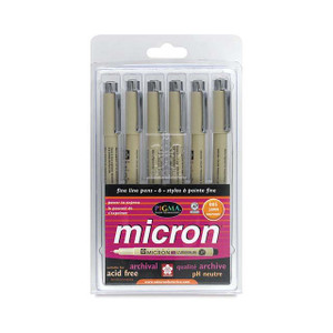Sakura Pigma Micron Pen Set, 3-Pens, .25, .35, .45 