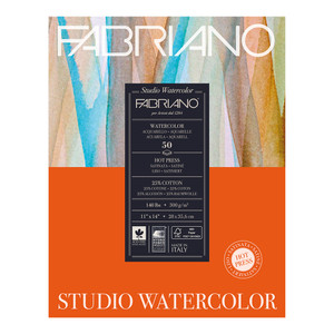 Fabriano Artistico Watercolor Paper 140lb 20 Sheet Block 9x12 Hot Press -  Traditional White
