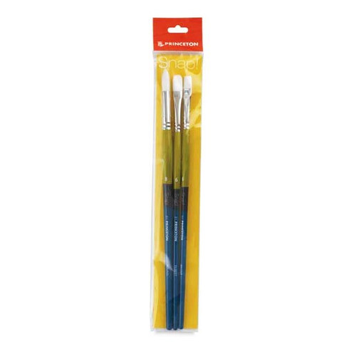 Princeton Snap Brush Set 3, 9850 White Taklon, 4 Pieces