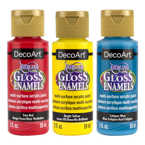 An image of DecoArt Americana Gloss Enamel Acrylic Paints.