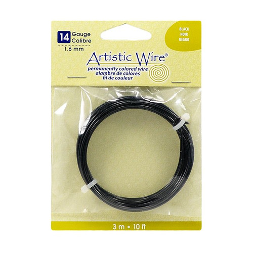 An image of Artistic Wire 14 Gauge, Black, 10 Feet.
