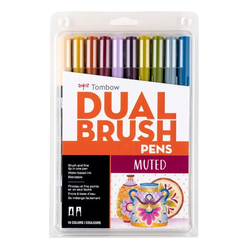 An image of a Tombow Muted Palette Dual Brush Pen Set. 