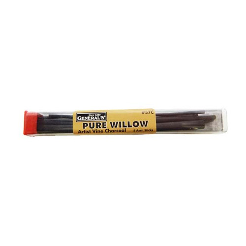 General's Willow Charcoal, 5 Pack Artist & Craftsman Supply
