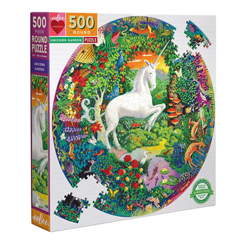 An image of an EeBoo Piece & Love Unicorn Garden 500-Piece Puzzle.