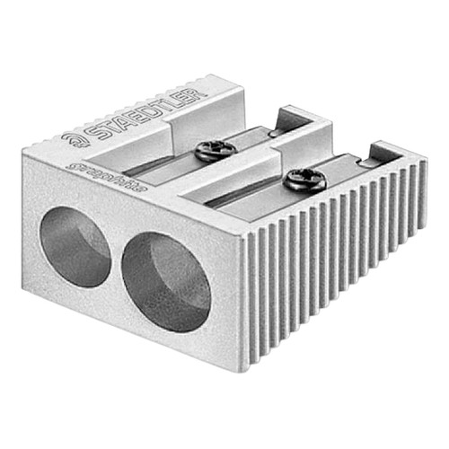 An image of a Staedtler 2-Hole Metal Pencil Sharpener.