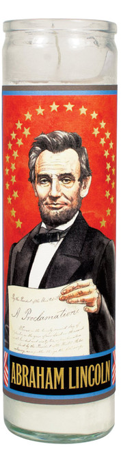 An image of an Unemployed Philosopher's Guild Secular Saint Candle.