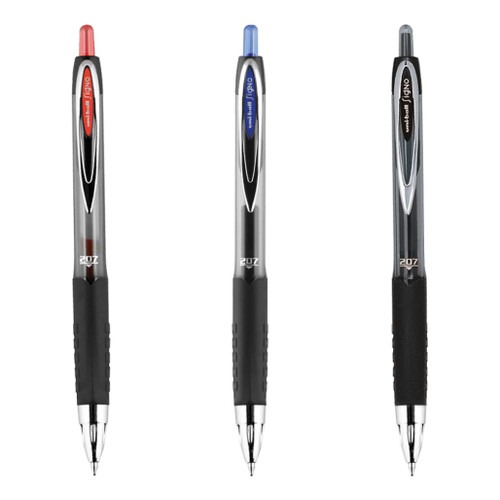 Uni-Ball 207 Impact Gel-Kugelschreiber – 4er Pack Schwarz, 1,0 Mm Spitze, Archivtinte