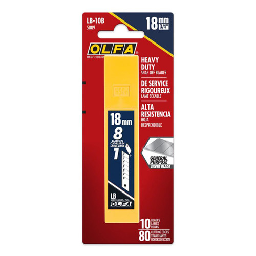 An image of an OLFA Heavy Duty Silver Snap-Off Blades, 10 Pack.