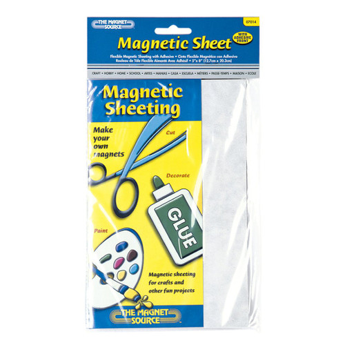 An image of a Magnet Source Flexible Adhesive Magnetic Sheet, 5" x 8".