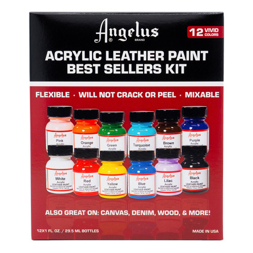 An image of an Angelus Leather Paint Best Sellers Kit.