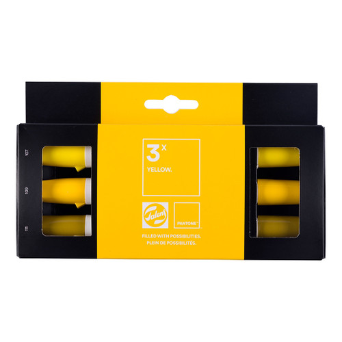 An image of a Talens Pantone Marker Set, Yellow Set Of 3.
