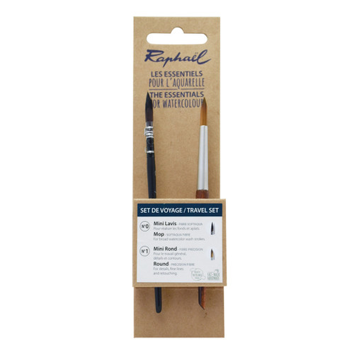 An image of a Raphael Essentials 2-Piece Watercolor Travel Brush Set.